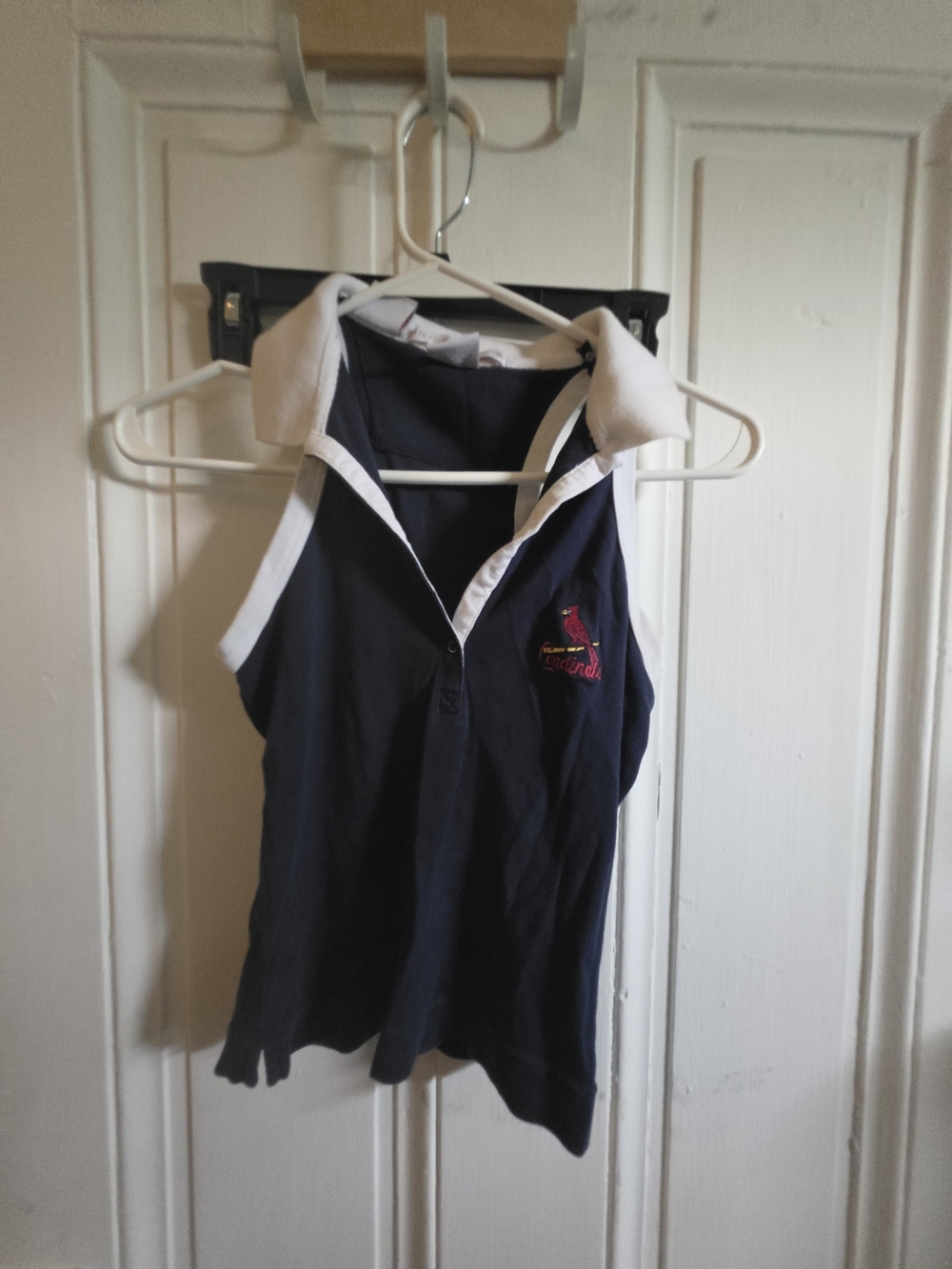 Antigua Navy Sleeveless Polo Top with White Trim Cardinals Baseball